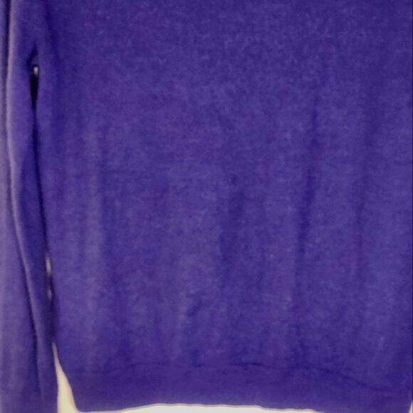 Mix L Violet Blue Longsleeves Knit WOOL Blend Turtleneck Women's Sweater - Picture 6 of 8
